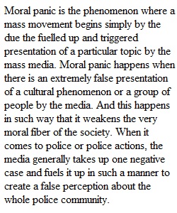 Discussion Thread Media Influence of Public Perception of the Police Moral Panic